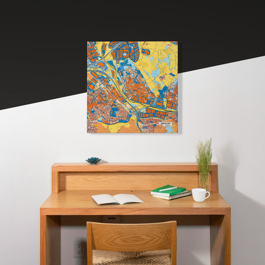 Ripollet Spain Colorful City Map Canvas Print Scene