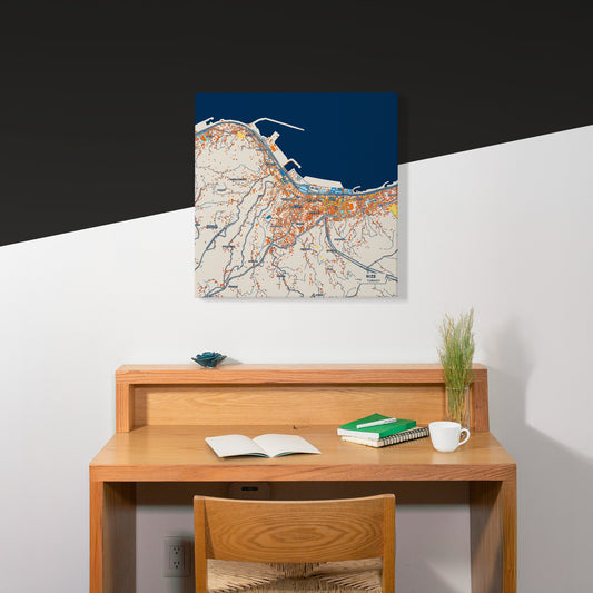 Ri̇ze Turkey Colorful City Map Canvas Print Scene