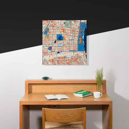 Rizhao China Colorful City Map Canvas Print Scene