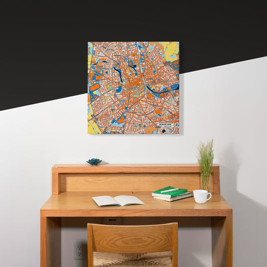 Roeselare Belgium Colorful City Map Canvas Print Scene