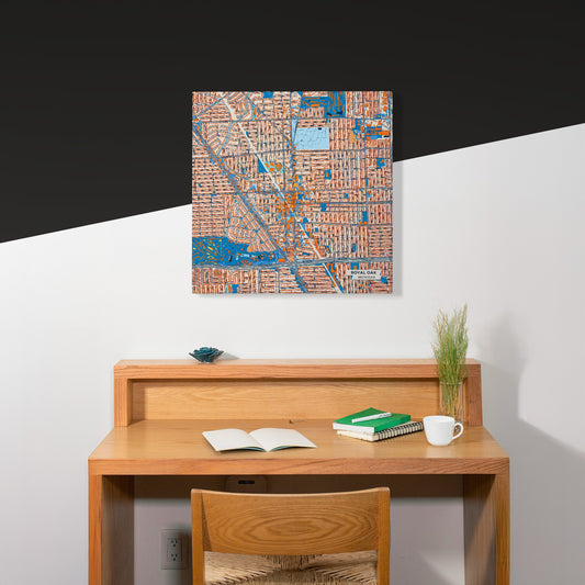 Royal Oak Michigan Colorful City Map Canvas Print Scene