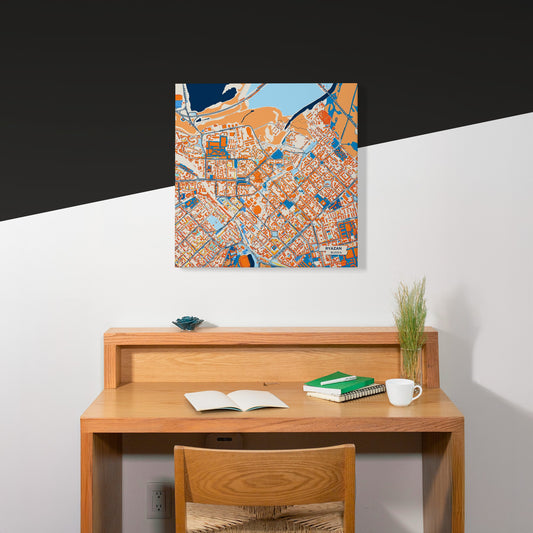 Рязанский Russia Colorful City Map Canvas Print Scene