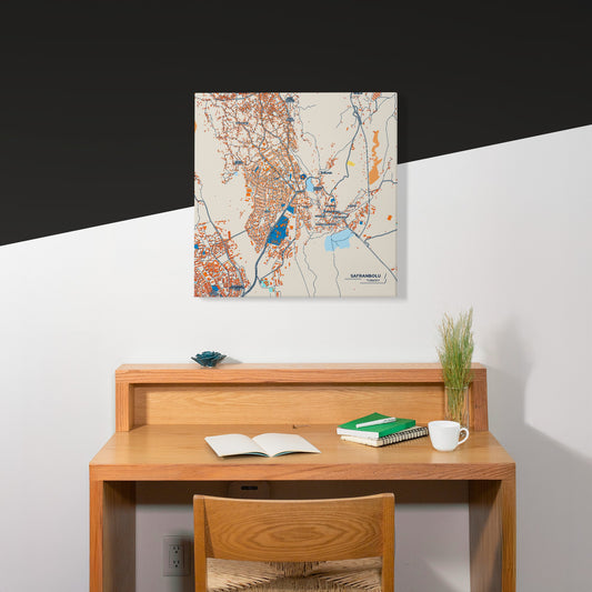 Safranbolu Turkey Colorful City Map Canvas Print Scene