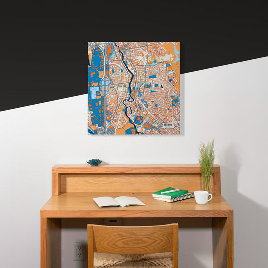 Saint-Jérôme Canada Colorful City Map Canvas Print Scene