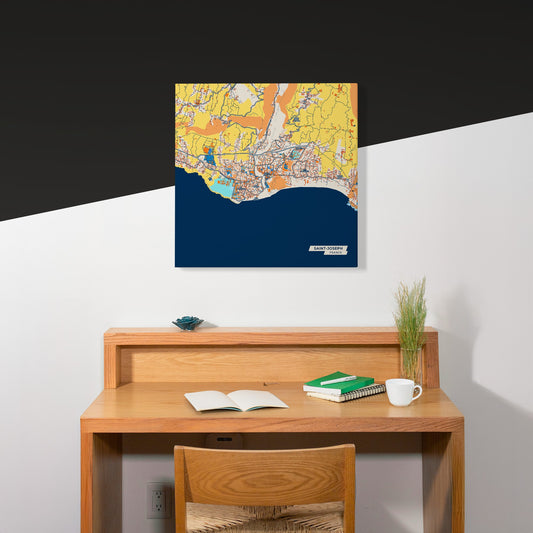 Saint-Joseph France Colorful City Map Canvas Print Scene