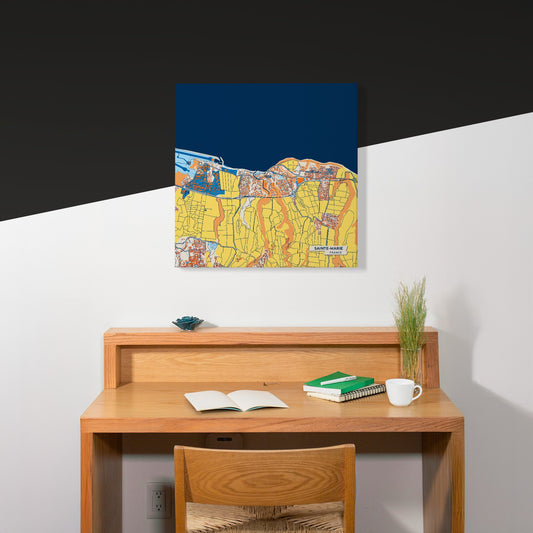 Sainte-Marie France Colorful City Map Canvas Print Scene