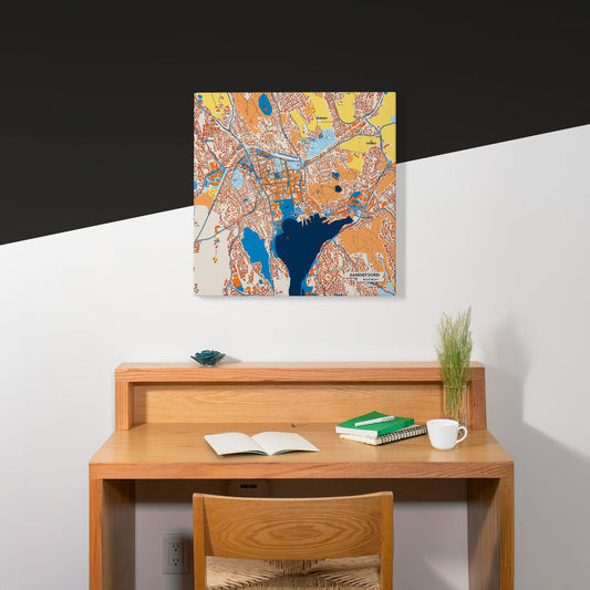 Sandefjord Norway Colorful City Map Canvas Print Scene