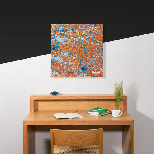 San José Costa Rica Colorful City Map Canvas Print Scene