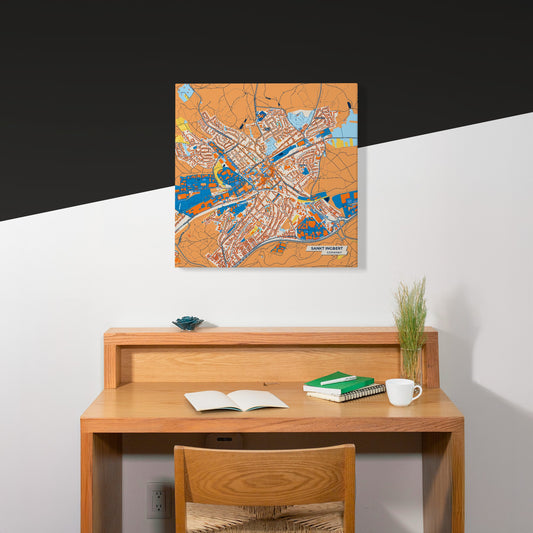 Sankt Ingbert Germany Colorful City Map Canvas Print Scene