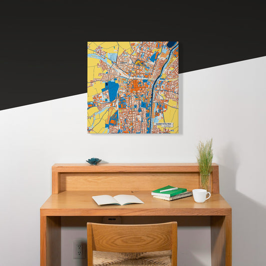 Sankt Pölten Austria Colorful City Map Canvas Print Scene