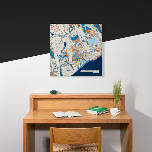 San Pedro De Alcántara Spain Colorful City Map Canvas Print Scene