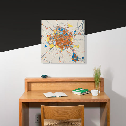 San Severo Italy Colorful City Map Canvas Print Scene
