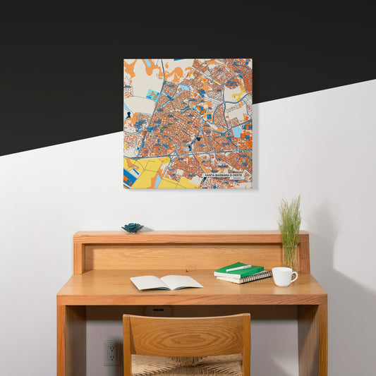 Santa Barbara D Oeste Brazil Colorful City Map Canvas Print Scene