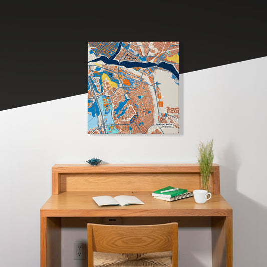 Santa Clarita California Colorful City Map Canvas Print Scene