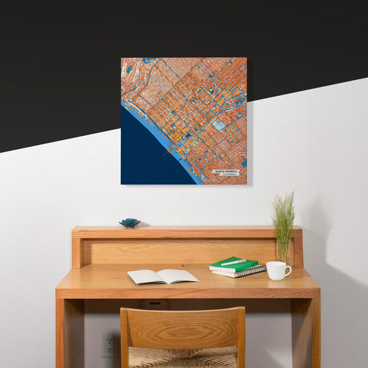 Santa Monica California Colorful City Map Canvas Print Scene