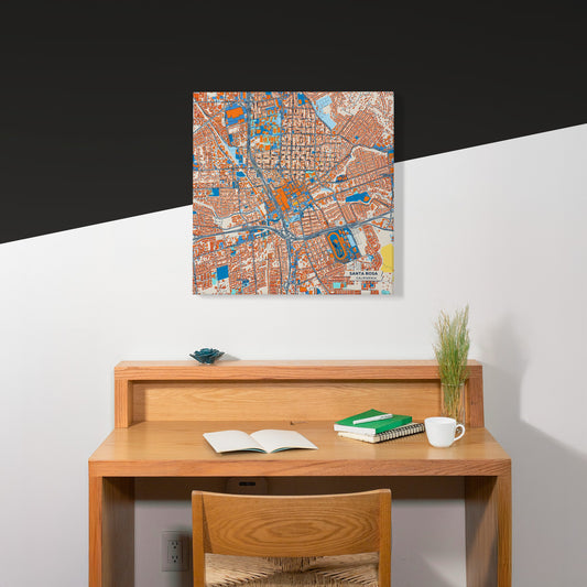 Santa Rosa California Colorful City Map Canvas Print Scene