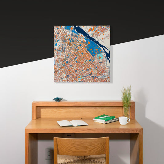 Santiago Del Estero Argentina Colorful City Map Canvas Print Scene