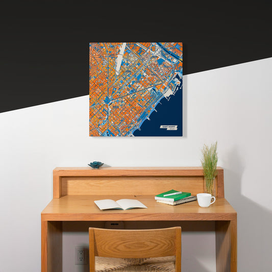 Sant Martí Spain Colorful City Map Canvas Print Scene