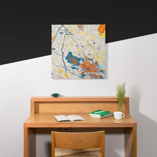 San Vicent Del Raspeig Spain Colorful City Map Canvas Print Scene
