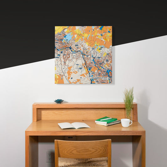 Sao Lourenco Da Mata Brazil Colorful City Map Canvas Print Scene