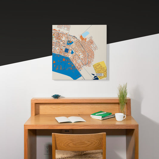 Satpayev Kazakhstan Colorful City Map Canvas Print Scene