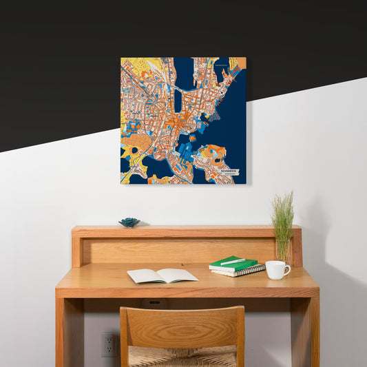 Schwerin Germany Colorful City Map Canvas Print Scene