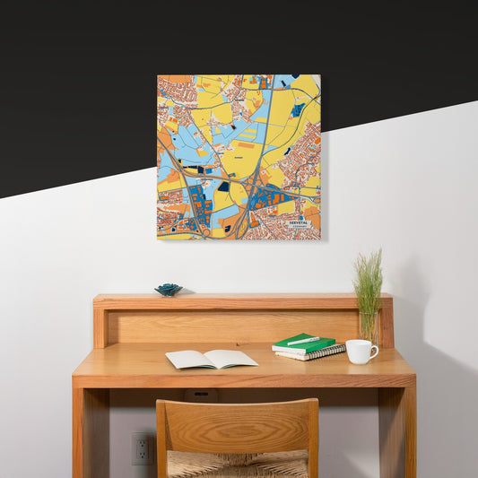 Seevetal Germany Colorful City Map Canvas Print Scene