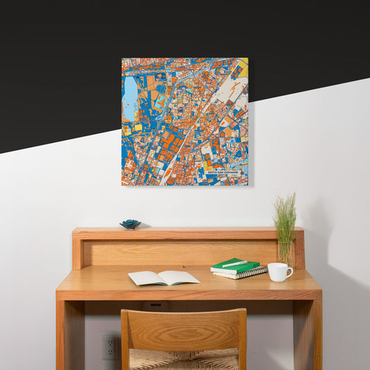 Sesto San Giovanni Italy Colorful City Map Canvas Print Scene