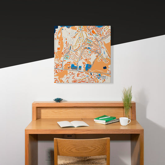Североморск Russia Colorful City Map Canvas Print Scene