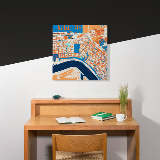 Северск Russia Colorful City Map Canvas Print Scene