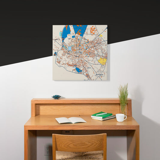 Seydişehir Turkey Colorful City Map Canvas Print Scene