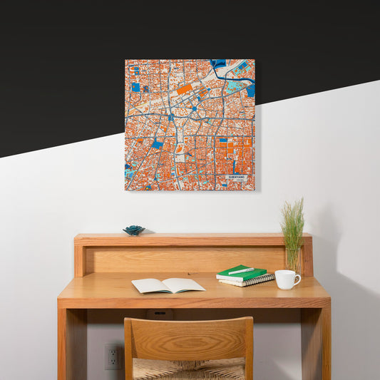 Shenyang China Colorful City Map Canvas Print Scene