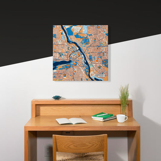 Sherbrooke Canada Colorful City Map Canvas Print Scene