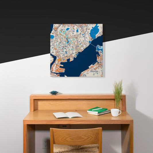 Shimonoseki Japan Colorful City Map Canvas Print Scene