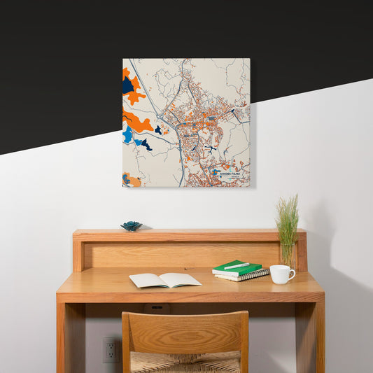 Simoes Filho Brazil Colorful City Map Canvas Print Scene