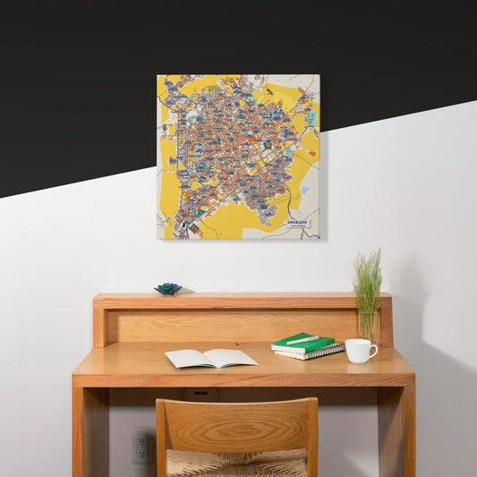 Sincelejo Colombia Colorful City Map Canvas Print Scene