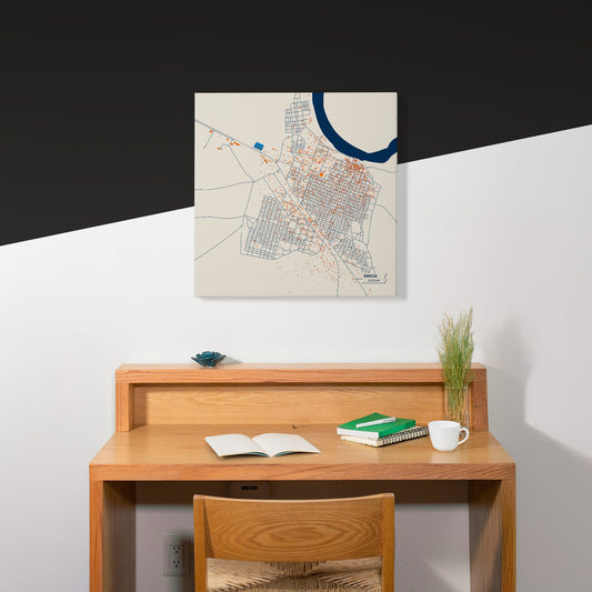 Singa Sudan Colorful City Map Canvas Print Scene