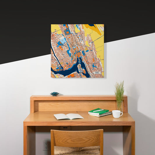 Skien Norway Colorful City Map Canvas Print Scene