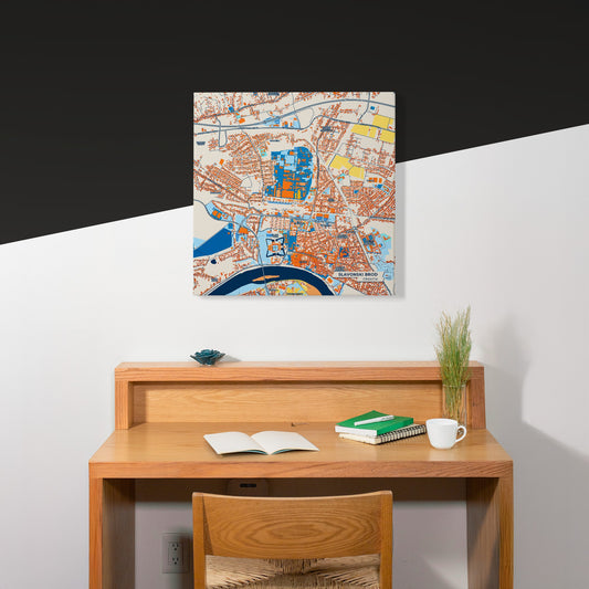 Slavonski Brod Croatia Colorful City Map Canvas Print Scene