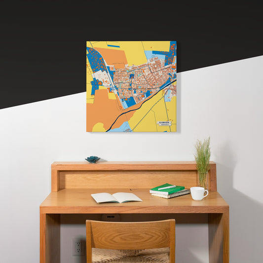 Slobozia Romania Colorful City Map Canvas Print Scene