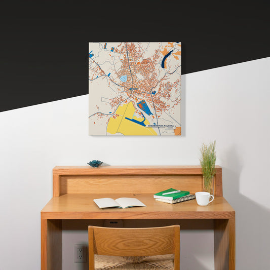 Смедеревска Паланка Serbia Colorful City Map Canvas Print Scene