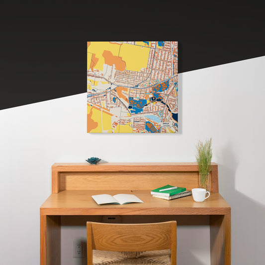 Сміла Ukraine Colorful City Map Canvas Print Scene