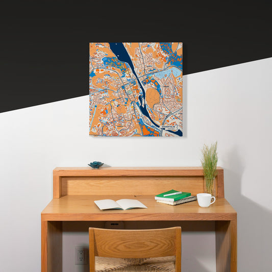 Södertälje Sweden Colorful City Map Canvas Print Scene