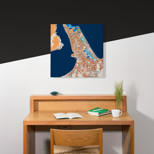 Songkhla Thailand Colorful City Map Canvas Print Scene