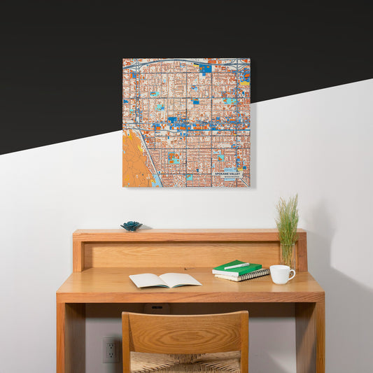 Spokane Valley Washington Colorful City Map Canvas Print Scene