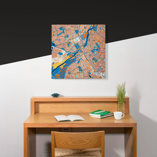 St. Albert Canada Colorful City Map Canvas Print Scene