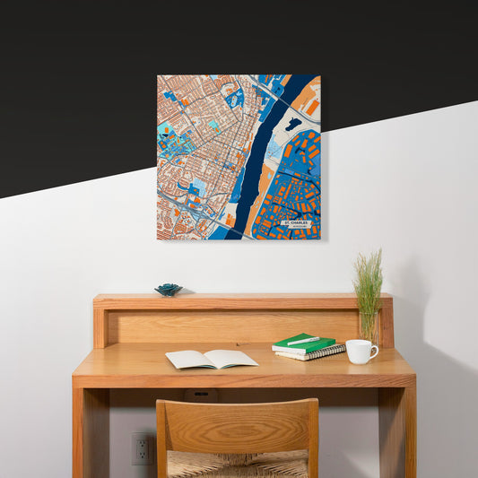 St. Charles Missouri Colorful City Map Canvas Print Scene