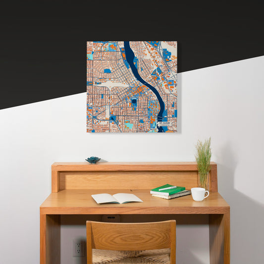 St. Cloud Minnesota Colorful City Map Canvas Print Scene