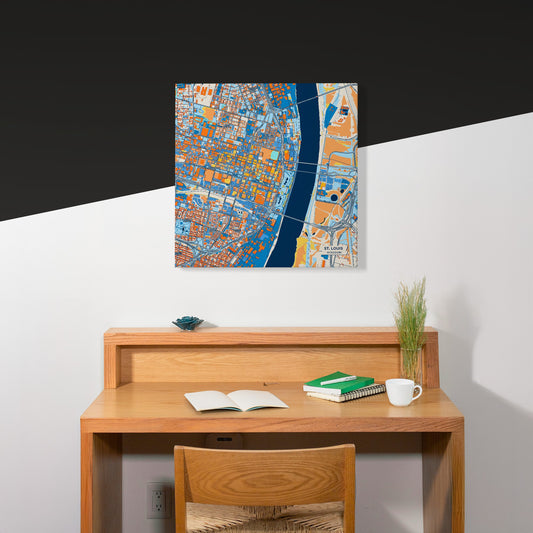 St. Louis Missouri Colorful City Map Canvas Print Scene