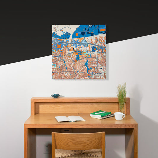 St. Peters Missouri Colorful City Map Canvas Print Scene